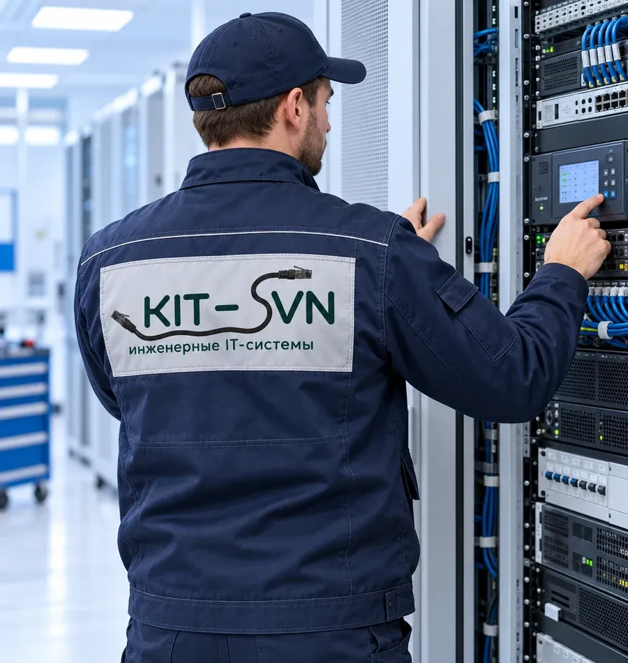 Специалист KIT-SVN. Проверяет оборудование.