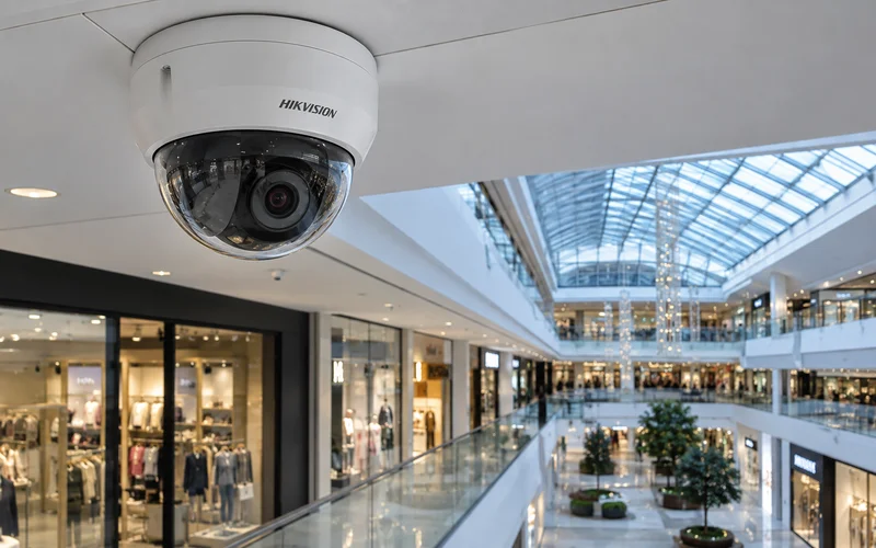 Купольная Hikvision в торговом центре. Витрины как на ладони.